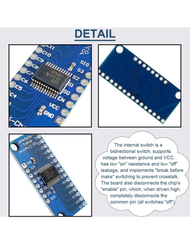 10 Módulos CD74HC4067 Multiplexor Analógico Digital 16 Canales