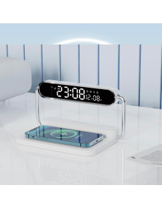 Cargador Inalámbrico Multifuncional OTXKOO M5 4-en-1 con Altavoz y Reloj 2