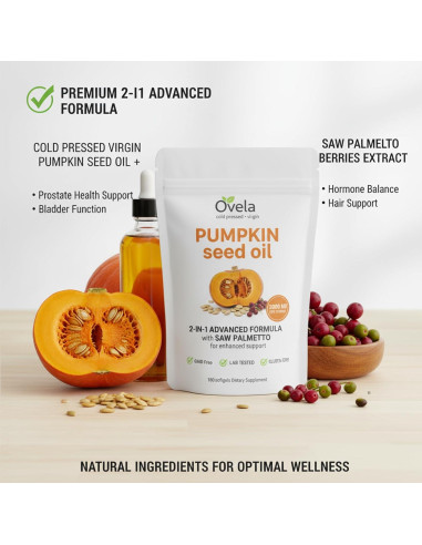 Cápsulas de Aceite de Semilla de Calabaza Ovela 180 Gelatinas