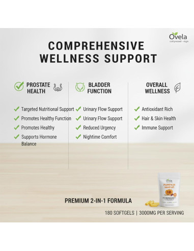 Cápsulas de Aceite de Semilla de Calabaza Ovela 180 Gelatinas