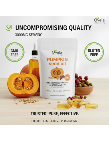 Cápsulas de Aceite de Semilla de Calabaza Ovela 180 Gelatinas