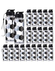 Mifoci 20 Botellas de Agua Deportivas de Fútbol 0.5 L Reutilizables