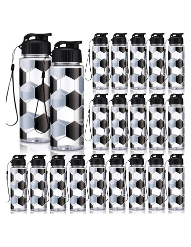 Mifoci 20 Botellas de Agua Deportivas de Fútbol 0.5 L Reutilizables
