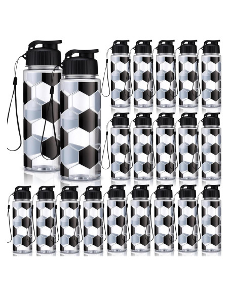 Mifoci 20 Botellas de Agua Deportivas de Fútbol 0.5 L Reutilizables