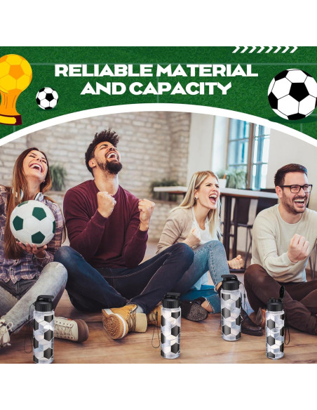 Mifoci 20 Botellas de Agua Deportivas de Fútbol 0.5 L Reutilizables