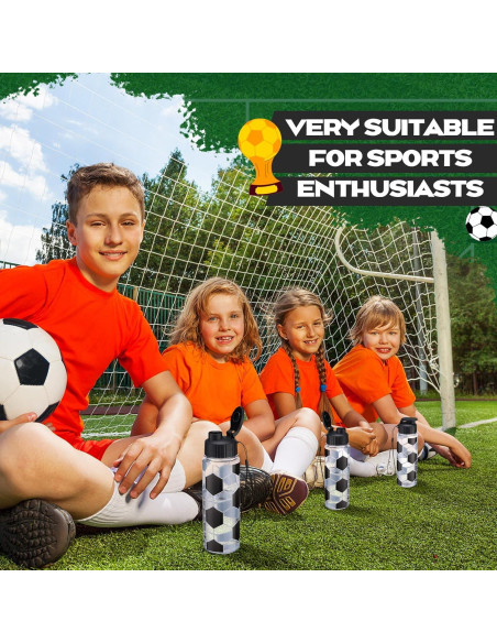 Mifoci 20 Botellas de Agua Deportivas de Fútbol 0.5 L Reutilizables