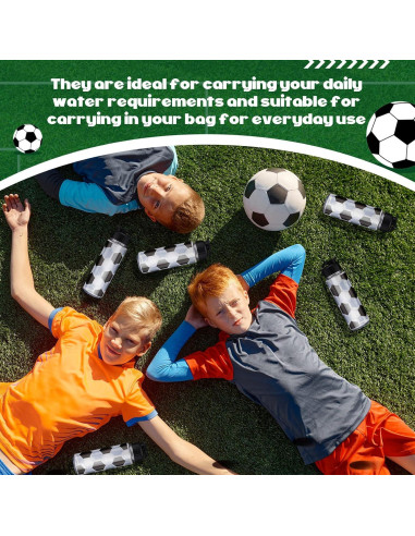 Mifoci 20 Botellas de Agua Deportivas de Fútbol 0.5 L Reutilizables