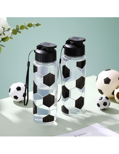 Mifoci 20 Botellas de Agua Deportivas de Fútbol 0.5 L Reutilizables