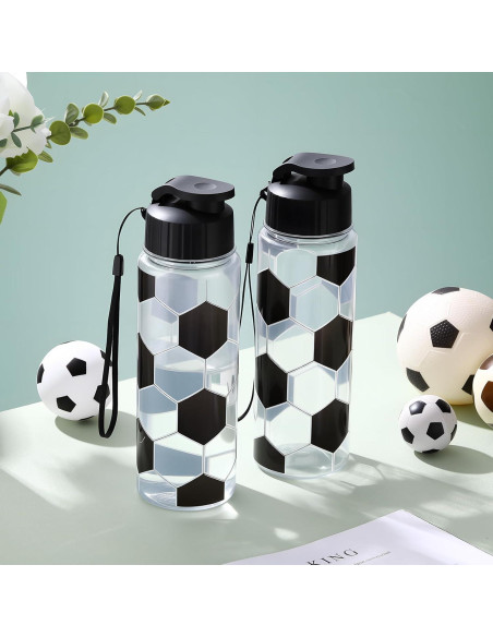 Mifoci 20 Botellas de Agua Deportivas de Fútbol 0.5 L Reutilizables