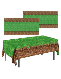 3 Manteles Desechables Pixel Miner GUGCHJH 130x220cm Fiesta