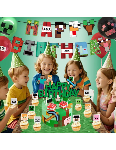 3 Manteles Desechables Pixel Miner GUGCHJH 130x220cm Fiesta