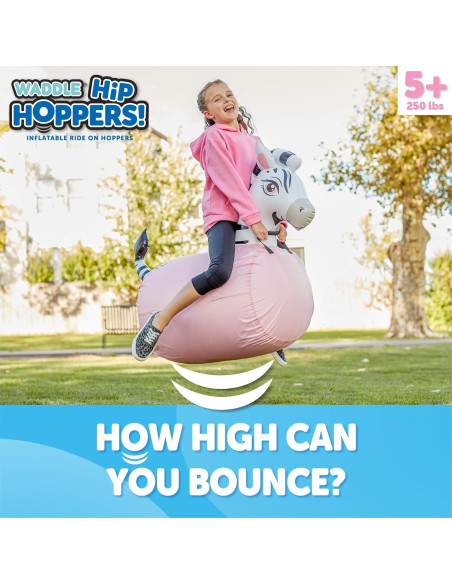 Saltarín Inflable WADDLE Cebra Negra 113 kg para Niños 5+