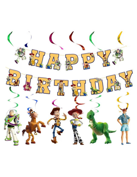 Suministros para Fiesta Toy Story - Pancarta y Espirales Colgantes