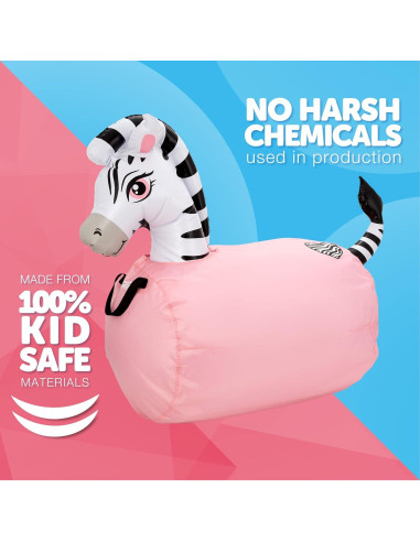 Saltarín Inflable WADDLE Cebra Negra 113 kg para Niños 5+