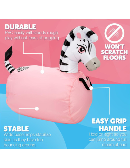 Saltarín Inflable WADDLE Cebra Negra 113 kg para Niños 5+