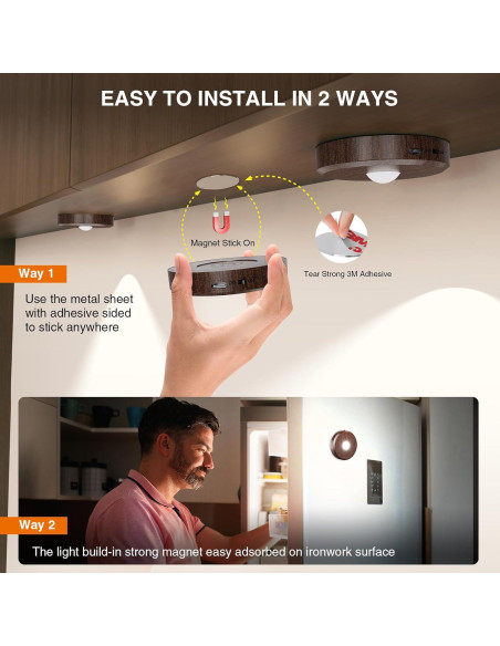 Luces Puck LED Recargables MEKKLEON 5 Pzs, 2000mAh, Táctiles