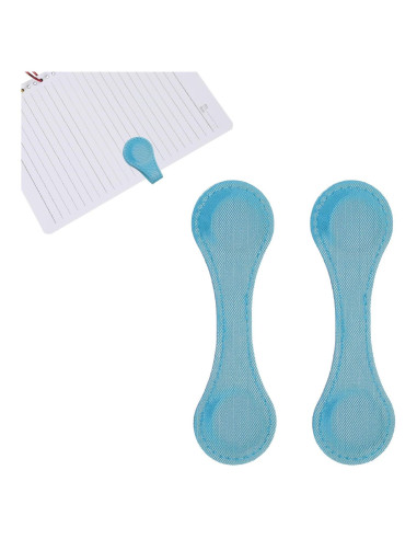 Marcador Magnético de Cuero uxcell 10x3 cm Doble Cara Azul