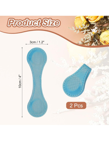 Marcador Magnético de Cuero uxcell 10x3 cm Doble Cara Azul