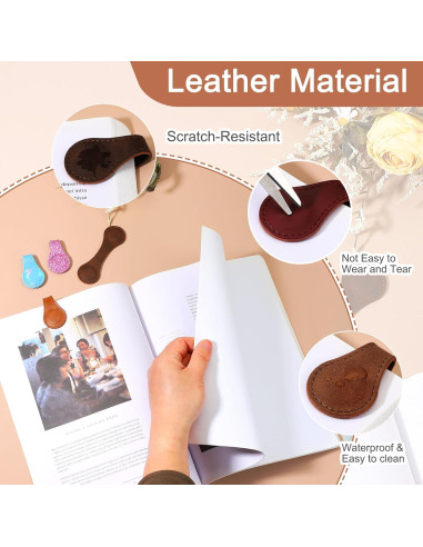 Marcador Magnético de Cuero uxcell 10x3 cm Doble Cara Azul