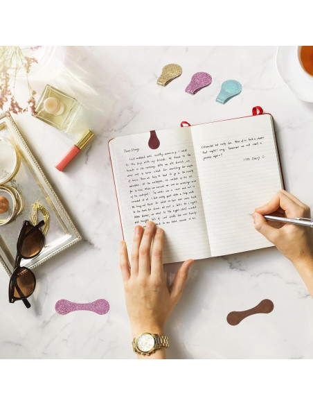 Marcador Magnético de Cuero uxcell 10x3 cm Doble Cara Azul