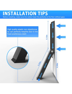 Tope de puerta abatible Linone, metal y goma, fácil instalación 2