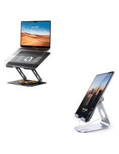 Soporte para Laptop Lamicall Ajustable 360 y Soporte para Tableta