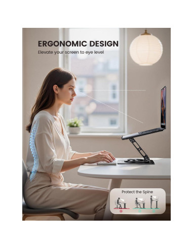 Soporte para Laptop Lamicall Ajustable 360 y Soporte para Tableta