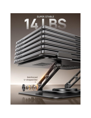 Soporte para Laptop Lamicall Ajustable 360 y Soporte para Tableta