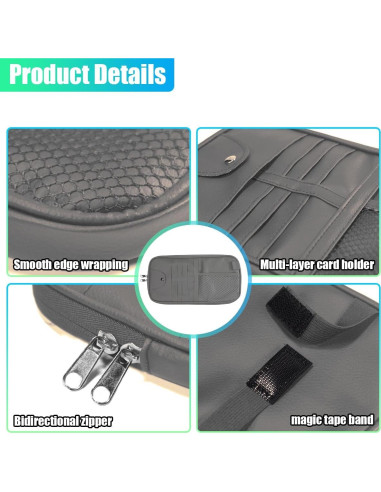 Organizador de Visera Solar ZIMISI para Coche - Cuero PU Gris