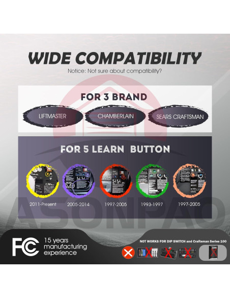 Control Remoto Universal LiftMaster 893MAX para Garaje 2Pak