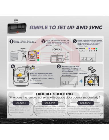 Control Remoto Universal LiftMaster 893MAX para Garaje 2Pak