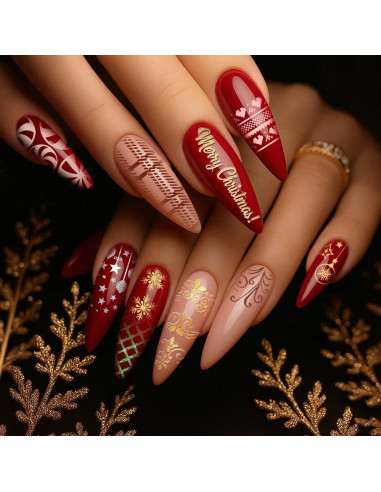 Set de Placas de Estampado de Uñas Navideñas UNICRAFTALE 3 Piezas