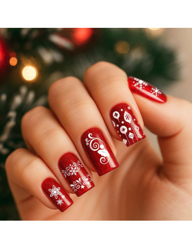 Set de Placas de Estampado de Uñas Navideñas UNICRAFTALE 3 Piezas