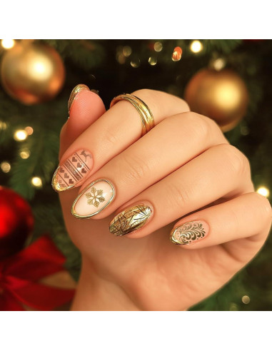 Set de Placas de Estampado de Uñas Navideñas UNICRAFTALE 3 Piezas
