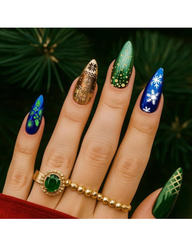 Set de Placas de Estampado de Uñas Navideñas UNICRAFTALE 3 Piezas