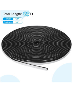 Tira de Sellado PATIKIL 7.92m Espuma Alta Densidad Negro 2