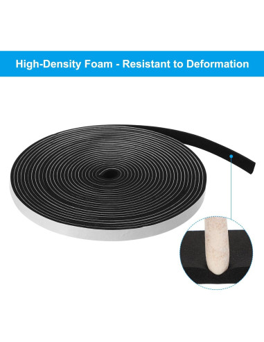 Tira de Sellado PATIKIL 7.92m Espuma Alta Densidad Negro