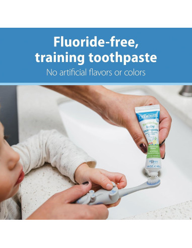 Cepillo de Dientes para Bebés Dr. Brown Elefante + Pasta Sin Sabor 40g