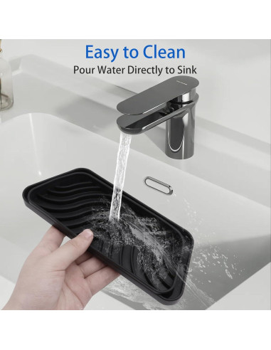 Bandejas de Goteo de Silicona ZHMEINA 2 Pcs 21x8cm Negro