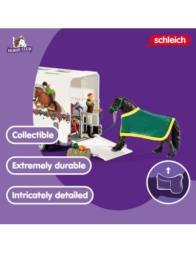 Juego de Remolque y Camión Schleich Club de Caballos 15 Piezas