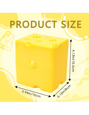 Contenedor de Almacenamiento de Queso en Rodajas WCHOSOZH - 2 Pcs Amarillo
