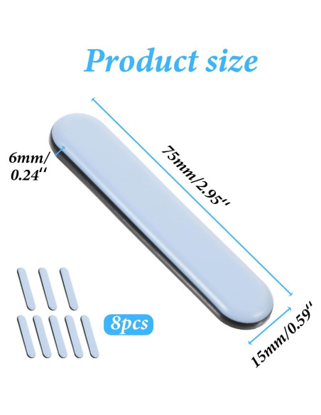 8 Deslizadores de Muebles Exircy Autoadhesivos 75x15.5mm