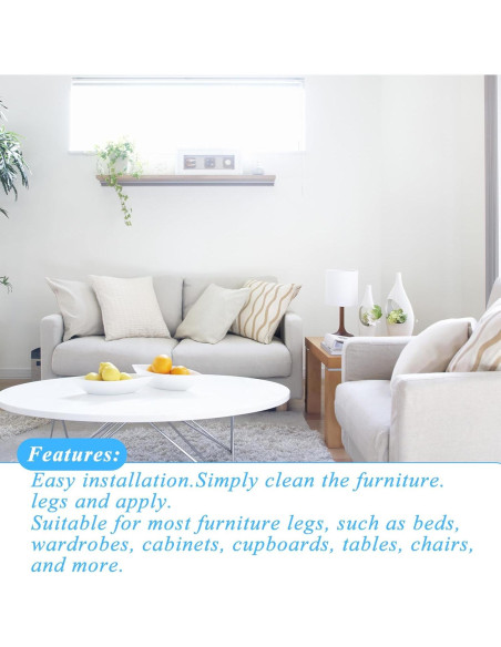 8 Deslizadores de Muebles Exircy Autoadhesivos 75x15.5mm