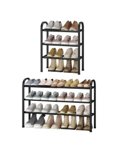 Estante de Zapatos Expandible STO STO 3 Niveles Negro