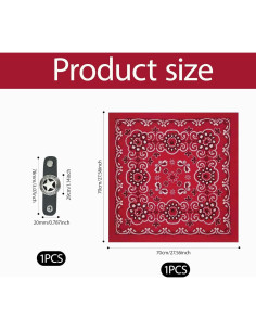 Bufanda Bandana Occidental 70x70 cm con Hebilla de Cuero 2