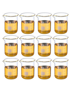 Vasos de Precipitados de Vidrio Borosilicato PATIKIL 100ml - Paquete de 12