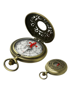 Brújula de Bronce Antiguo YKQuarnion Impermeable para Camping