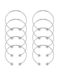 10 Pulseras de Encanto Abiertas SUNNYCLUE Acero Inoxidable DIY