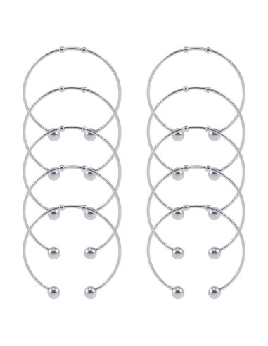 10 Pulseras de Encanto Abiertas SUNNYCLUE Acero Inoxidable DIY