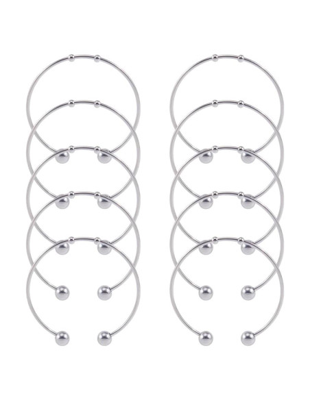 10 Pulseras de Encanto Abiertas SUNNYCLUE Acero Inoxidable DIY